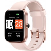 HAFURY Smart Watch, Alexa & Microphone Built-In, 10-Day Battery, 1.69"Display Fitness Tracker, Blood Oxygen, Heart Rate, Sleep, Stress Monitor, 5ATM Waterproof, Smartwatch for Android iOS Phones, Pink